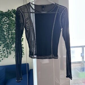 garage sheer long sleeve top